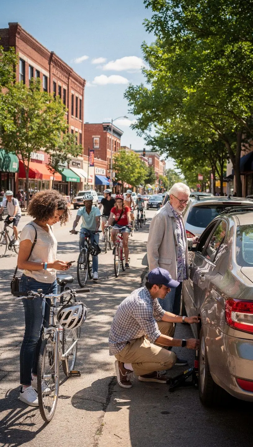 Doświadczeni kierowcy rozmawiający o zaletach ubezpieczenia od wypadków drogowych.
